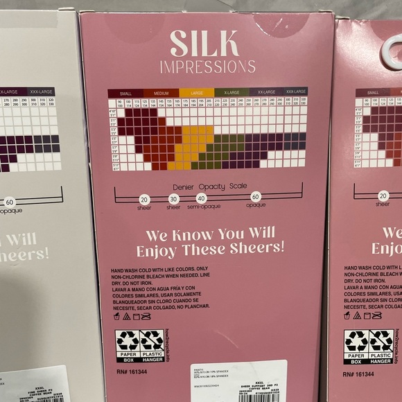 NWT Silk Impressions Sheer Pantyhose XXXL 3pks included-2 pair each pk - Picture 5 of 10